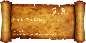 Font Montika névjegykártya